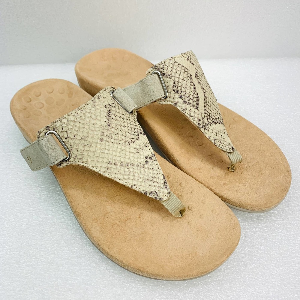 VIONIC Bone Embossed Snake Wanda T-Strap Sandal - Women's 9